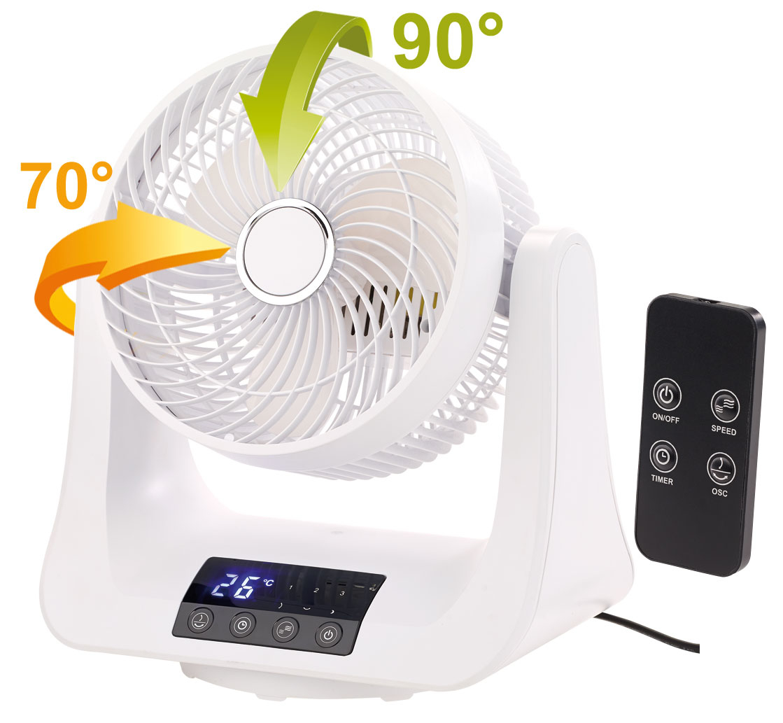 Ventilateur répartiteur d'air chaud et froid pour été et hiver 21cm