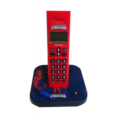 Téléphone fixe sans fil spider-man pour enfant lexibook dp170fr