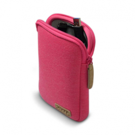 Housse de protection port torino pouch rose pour hdd 2,5" externe