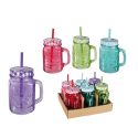 Pack de verres rétro pop pailles et couvercles (3 couleurs)