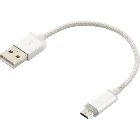 Câble micro usb data transfert, couleur argent, voyant led