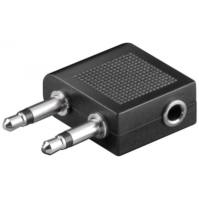 Adaptateur jack audio 3,5mm pour prise double jack en avion