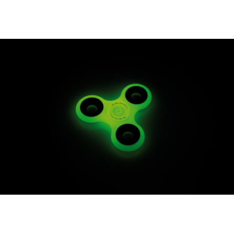 Hand spinner lumineux phosphorescent, couleur jaune