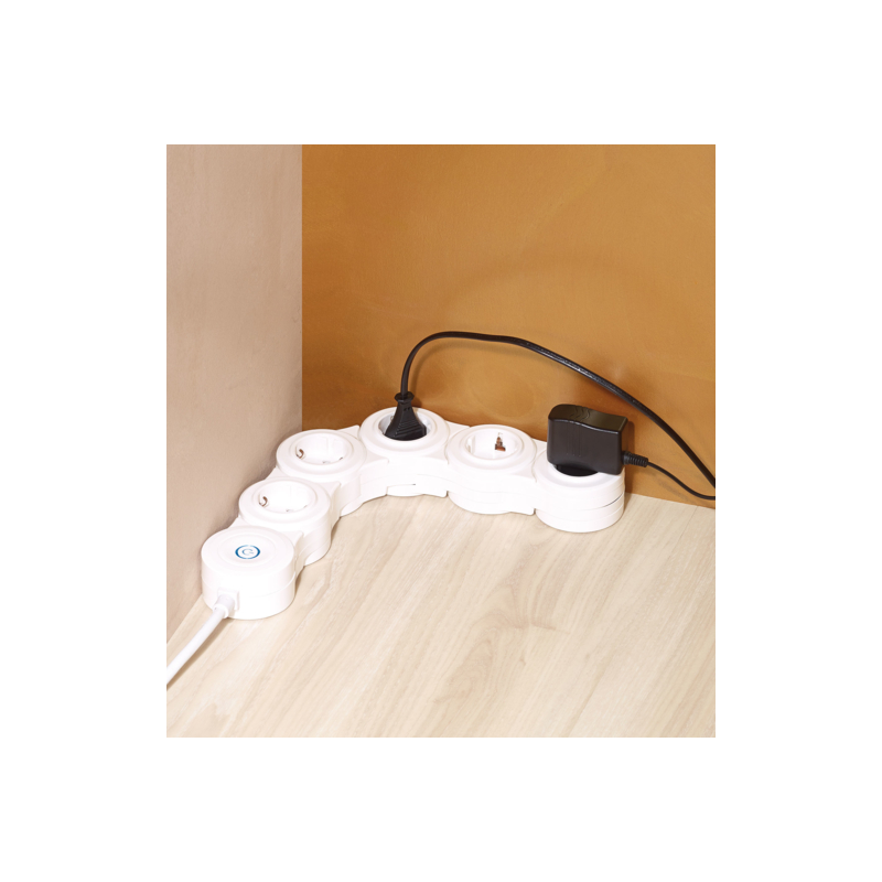 Multiprise 5 prises avec Interrupteur Accsup 1,5 m Noir - Électricité et  domotique - Achat & prix