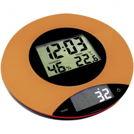 Balance de cuisine 4 en 1 horloge, thermomètre et hygromètre inobce01