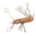 Couteau multifonction de poche 16 outils manche en bois
