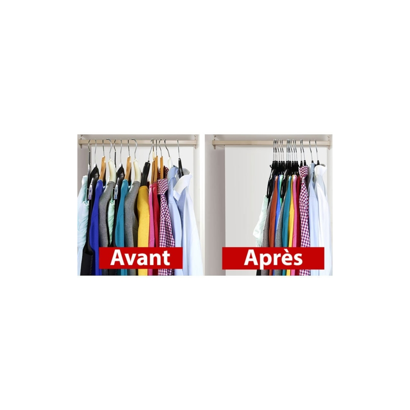 Ensemble de 2 cintres de pantalons gain de place multi-usages