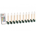 10 bougies de noël à led rvb télécommande infrarouge