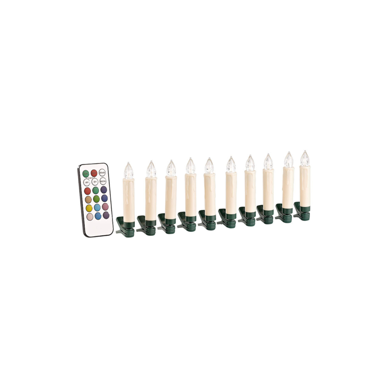 Bougies à LED pour sapin de Noël avec télécommande infrarouge - x30 - rouge