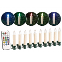 10 bougies de noël à led rvb télécommande infrarouge